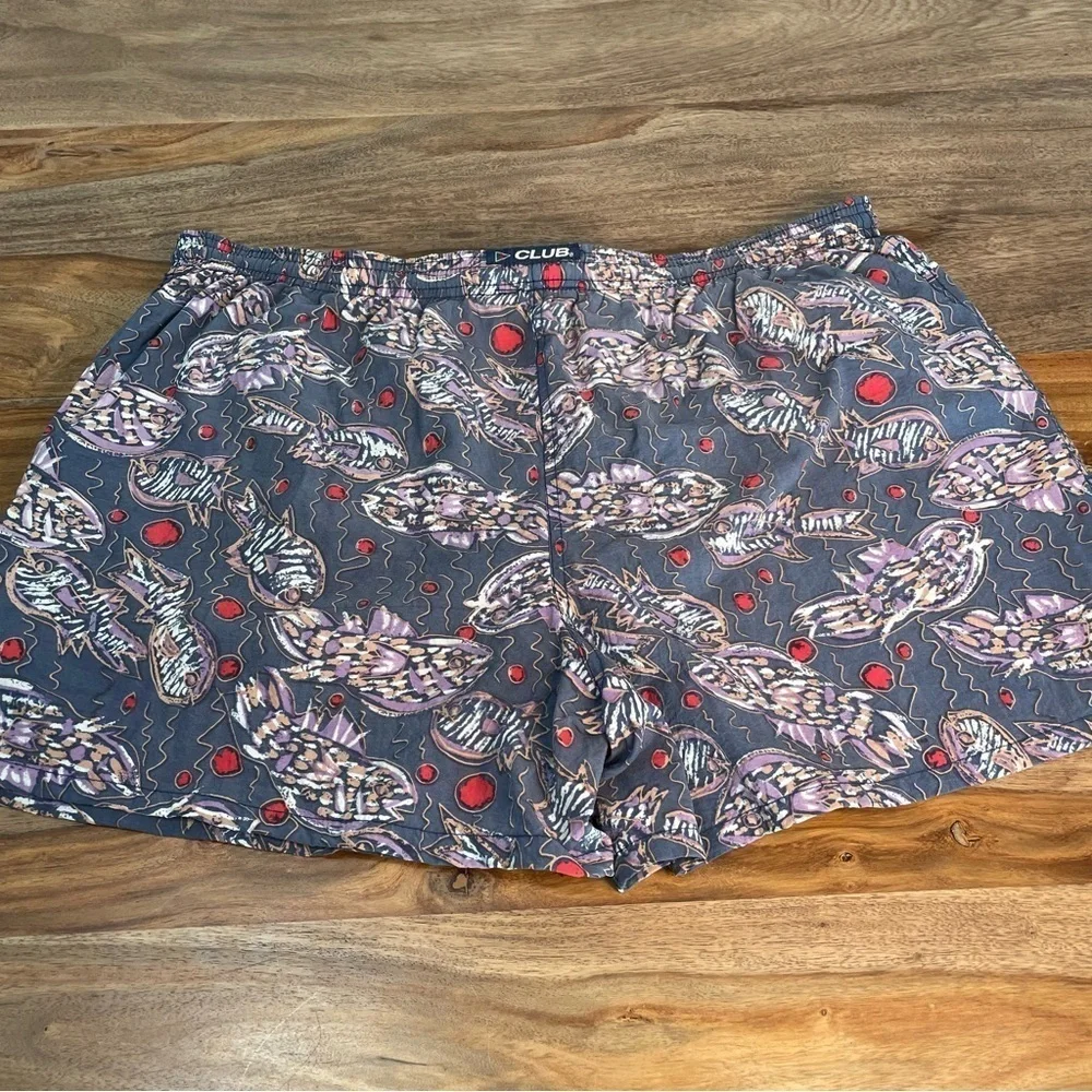 Club California Mens Swim Trunks two‎ pairs sz L Abstract Fish Vacation Ocean